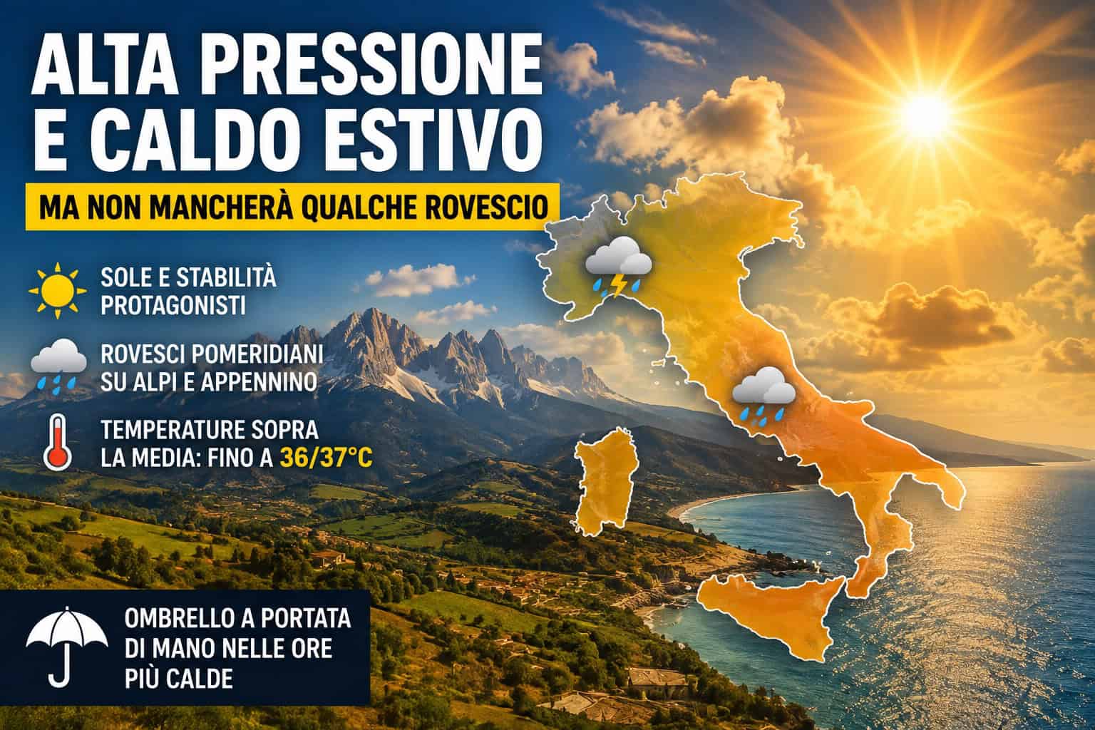 Meteo: settembre si apre con il sole, il caldo e alcuni temporali