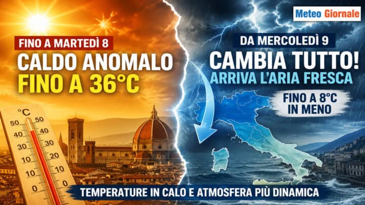 Meteo: Caldo STOP! Da mercoledì cambia tutto