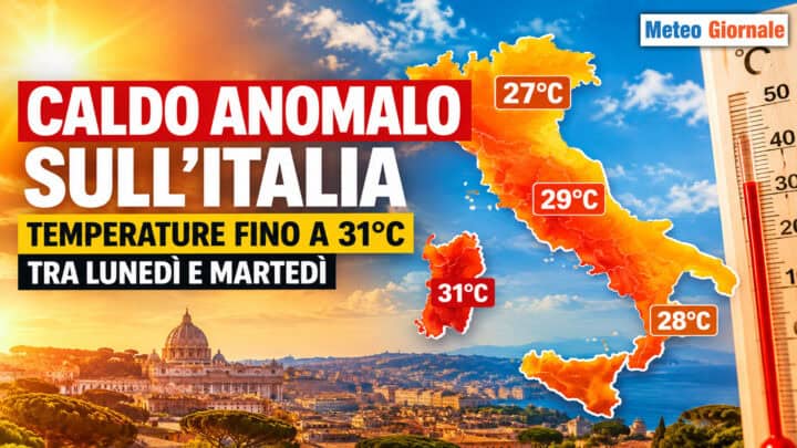 Caldo fuori stagione sull’Italia: fino a 31°C