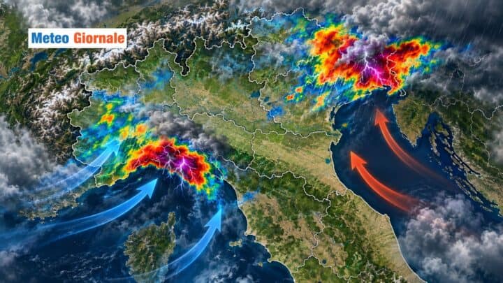 Meteo prossime ore: due aree italiane rischiano accumuli elevati, mappe