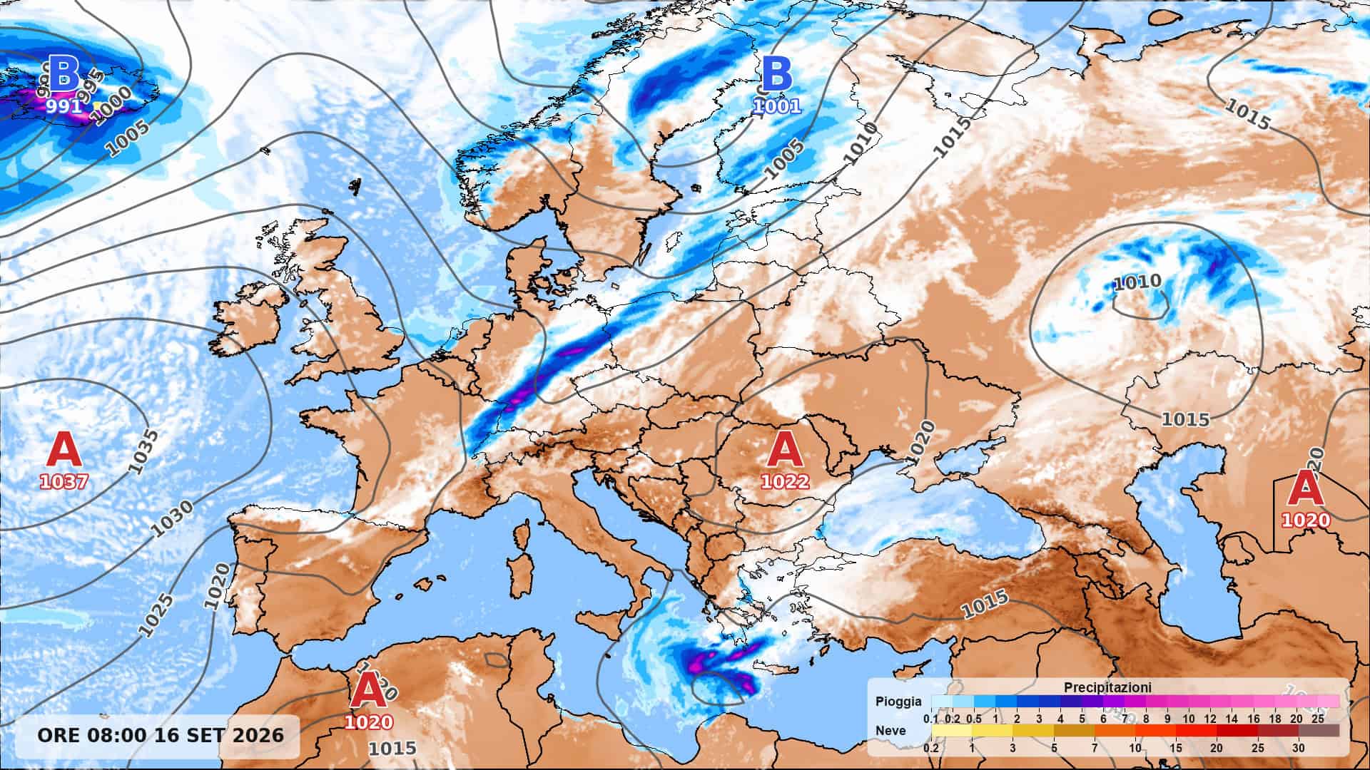 ICON elaborazione meteogiornale ecco il fronte pronto a irrompere su alpi