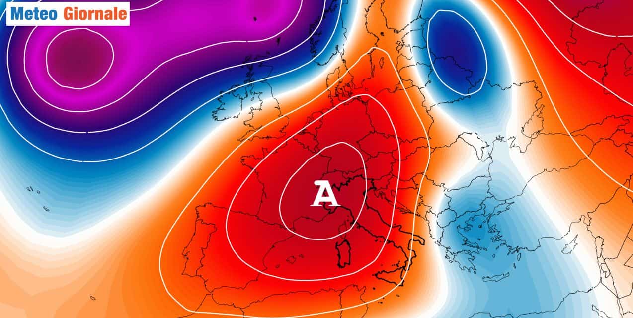 Anticiclone e temperature elevate per fine mese