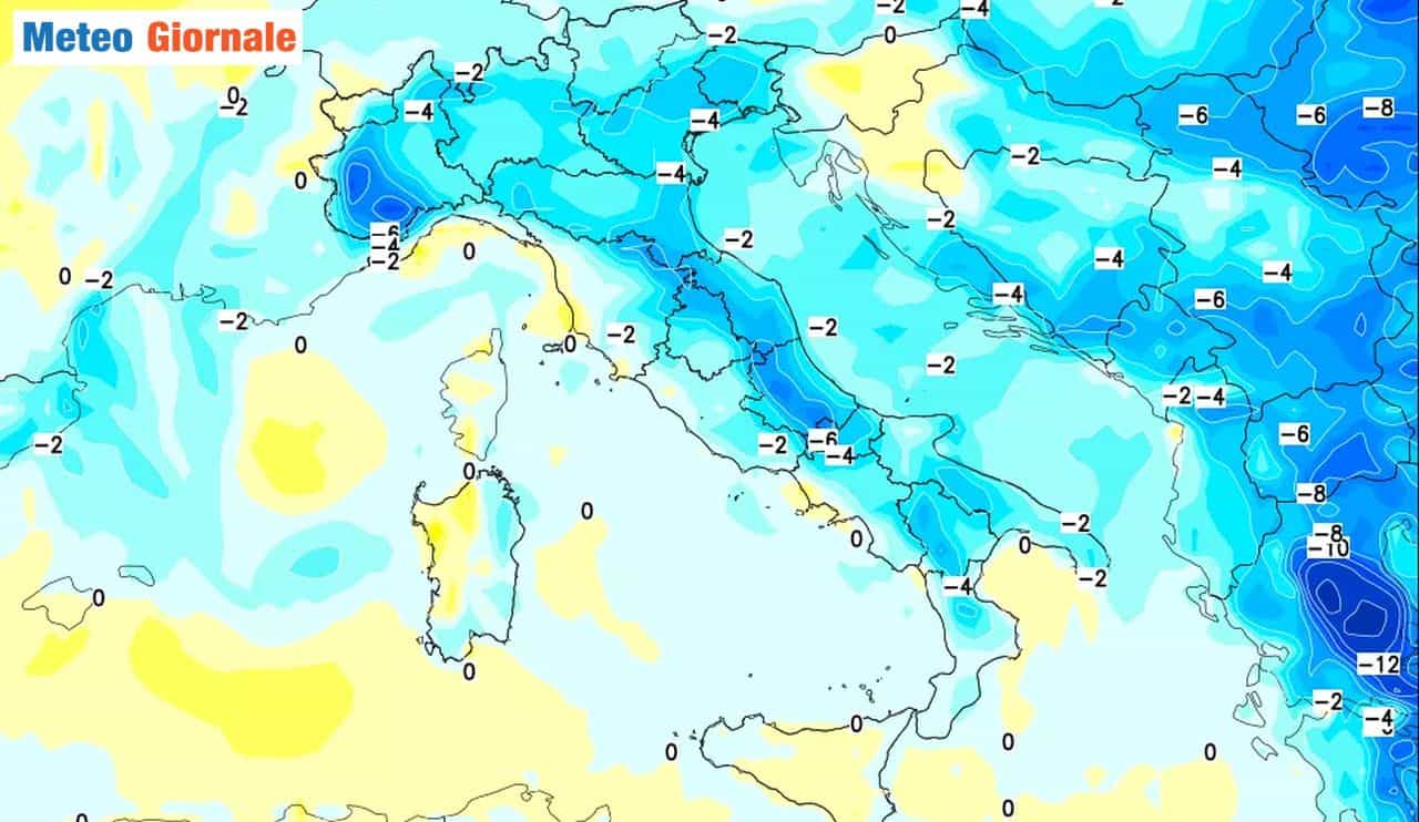 Sta arrivando aria più fredda dai Balcani