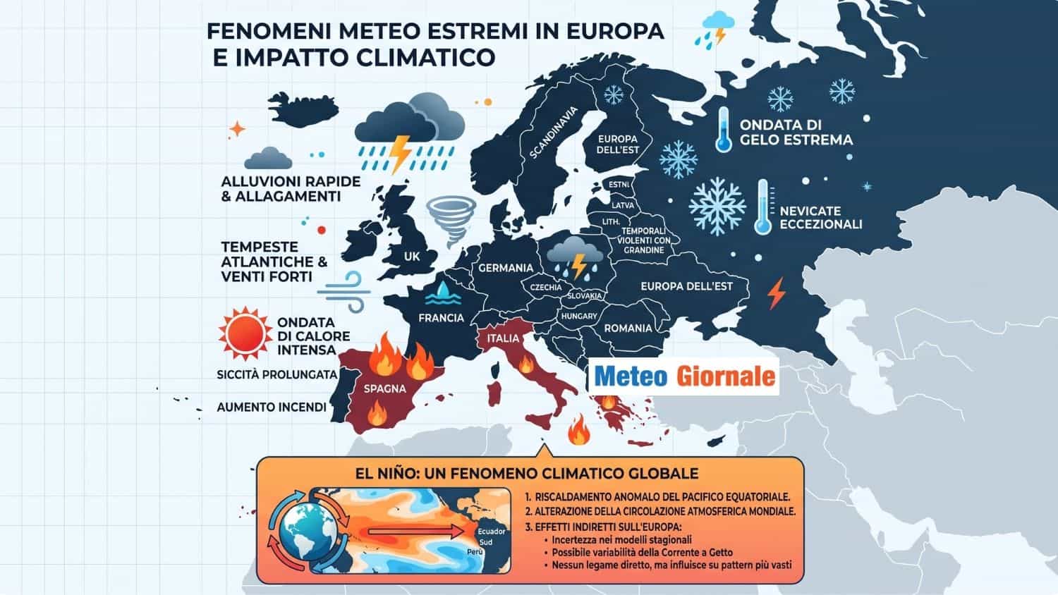 El Niño 2026-27: gli effetti su Italia ed Europa spiegati bene