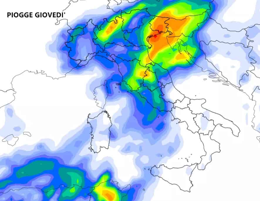 piogge giovedi
