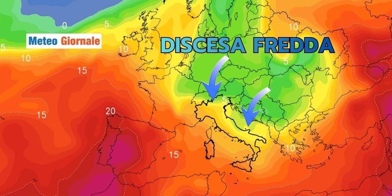 Arriva aria più fredda da nord
