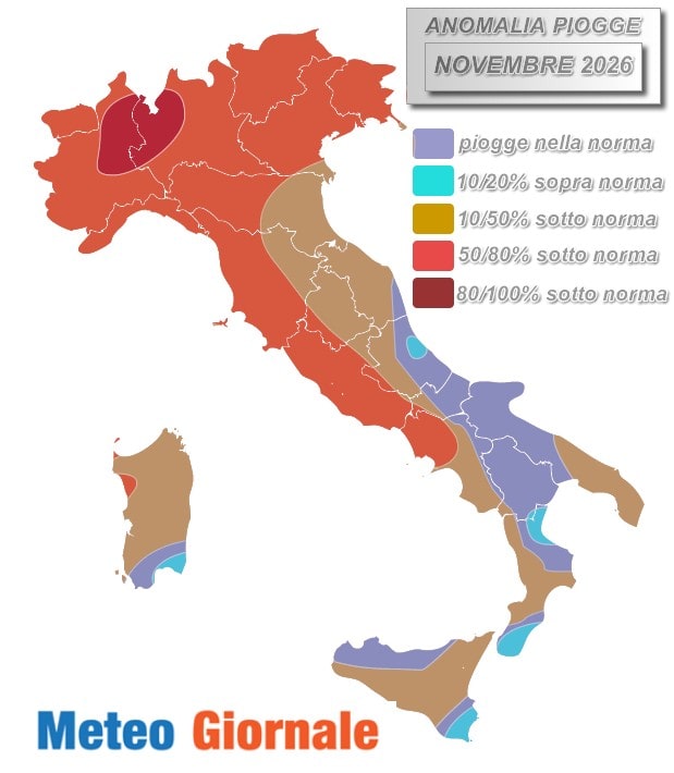 Novembre: più freddo della norma, ma in gran parte siccitoso, salvo alcune eccezioni. Mappe 2 27 1 1