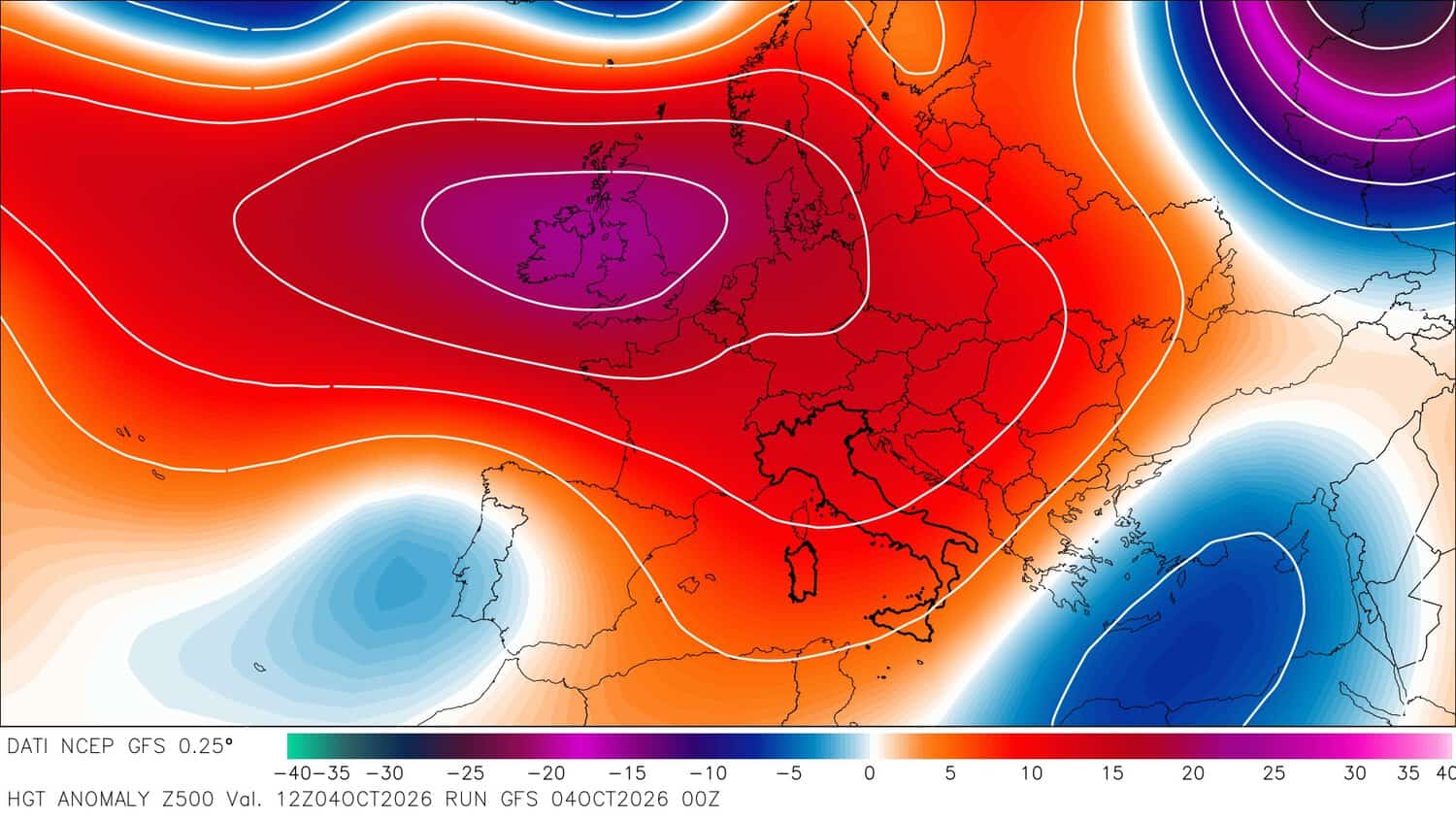 GFS oggi 4 ottobre
