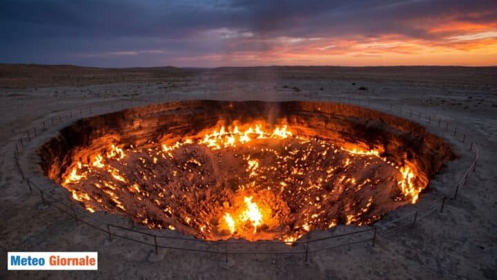 La Porta dellInferno un cratere che brucia da mezzo secolo Nel deserto del Turkmenistan kh