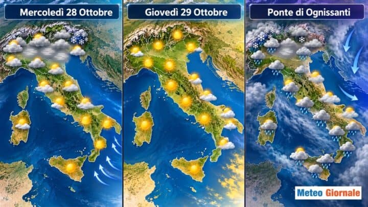 Meteo fino a Ognissanti nebbie al Nord neve sulle Alpi e maltempo al Sud
