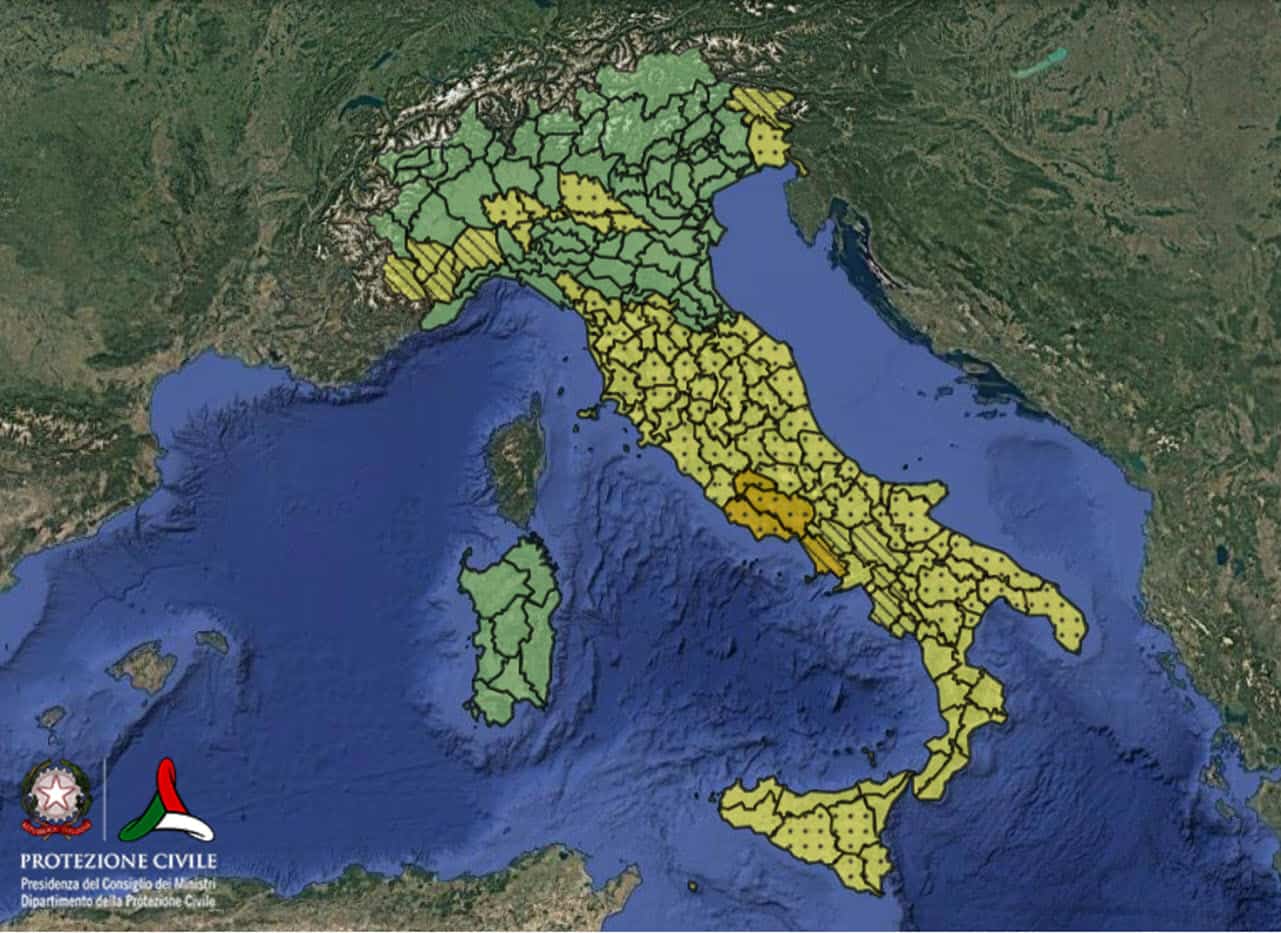 Allerta meteo Protezione Civile per il 9 ottobre in 15 regioni 2 allerta meteo del 8 ottobre 2026