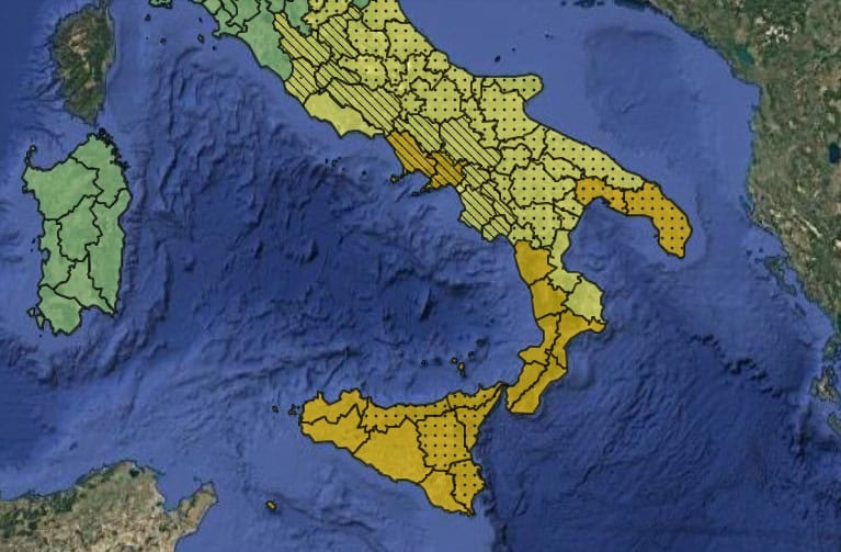 Allerta meteo per Sabato 10 Ottobre, arancione su quattro regioni 2 allerta prot