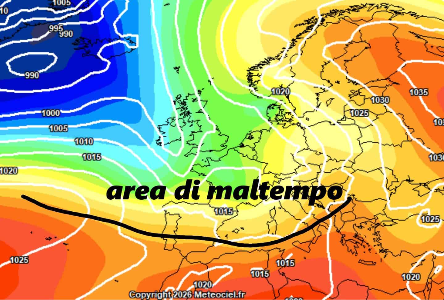Lunga fase di maltempo per Nord-Ovest, Toscana e Sardegna da Domenica 18 3 kjdbc