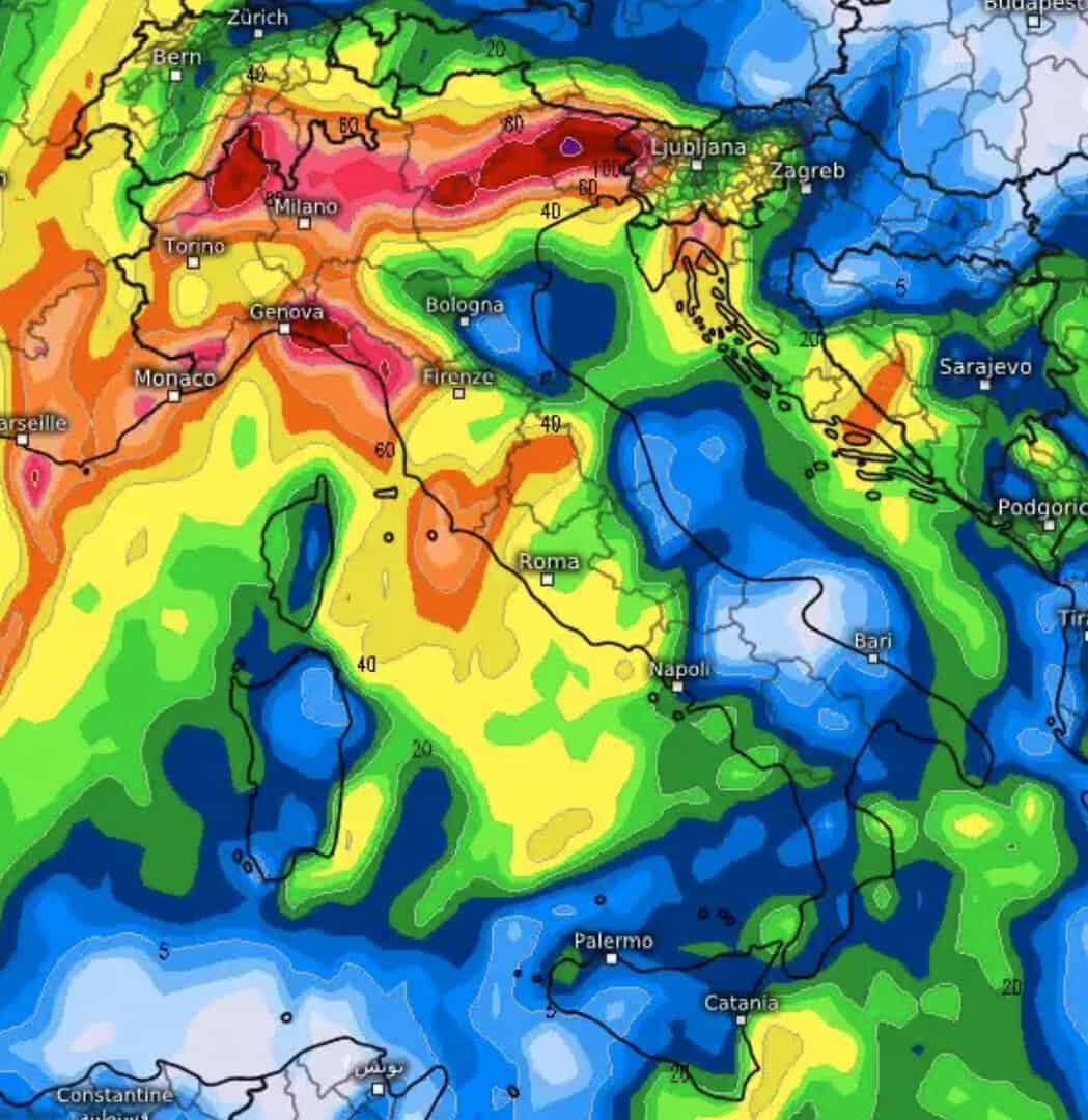 Meteo prossima settimana: tanta pioggia in arrivo su 7 Regioni 3 ldnv