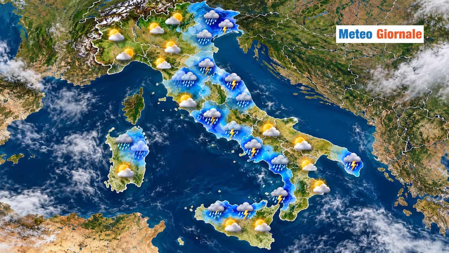 Ulteriori piogge e temporali da Venerdì sera su 9 Regioni, i dettagli 1 maltempus