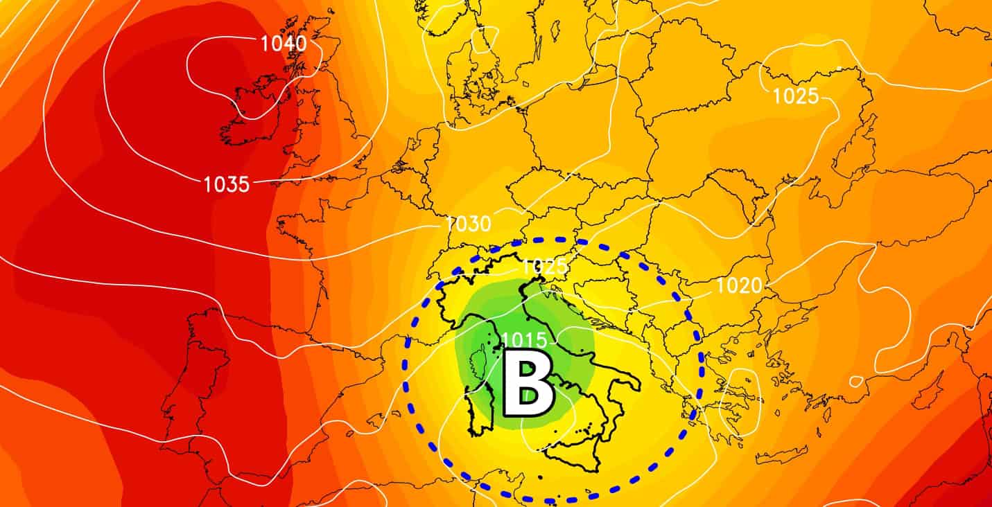 Domenica di Ognissanti, arriva il ciclone pieno di pioggia su mezza Italia 2 nucelo freddo domenica