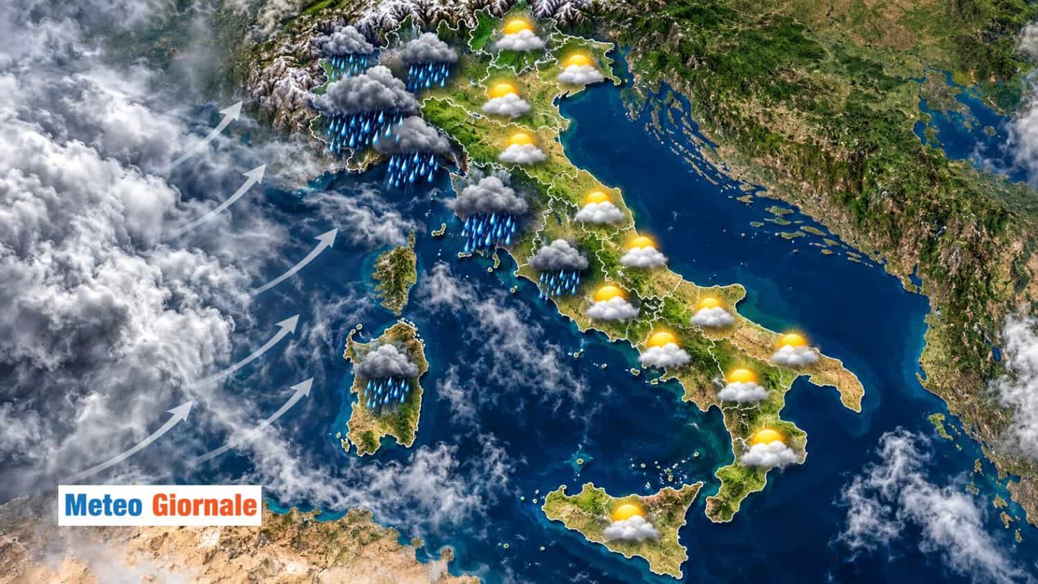 Meteo prossima settimana: tanta pioggia in arrivo su 7 Regioni 1 piogge ovest