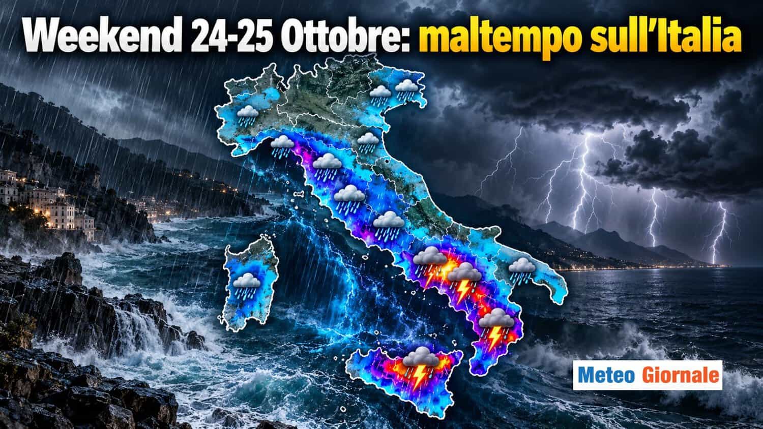 Weekend del 24-25 Ottobre compromesso dal maltempo, le Regioni coinvolte 1 week